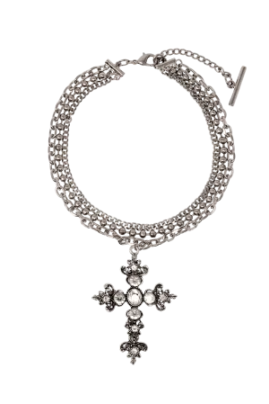 CRYSTAL CROSS NECKLACE