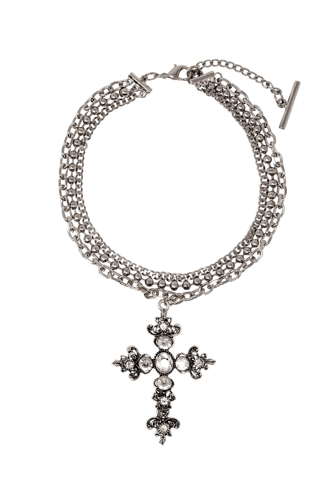 CRYSTAL CROSS NECKLACE