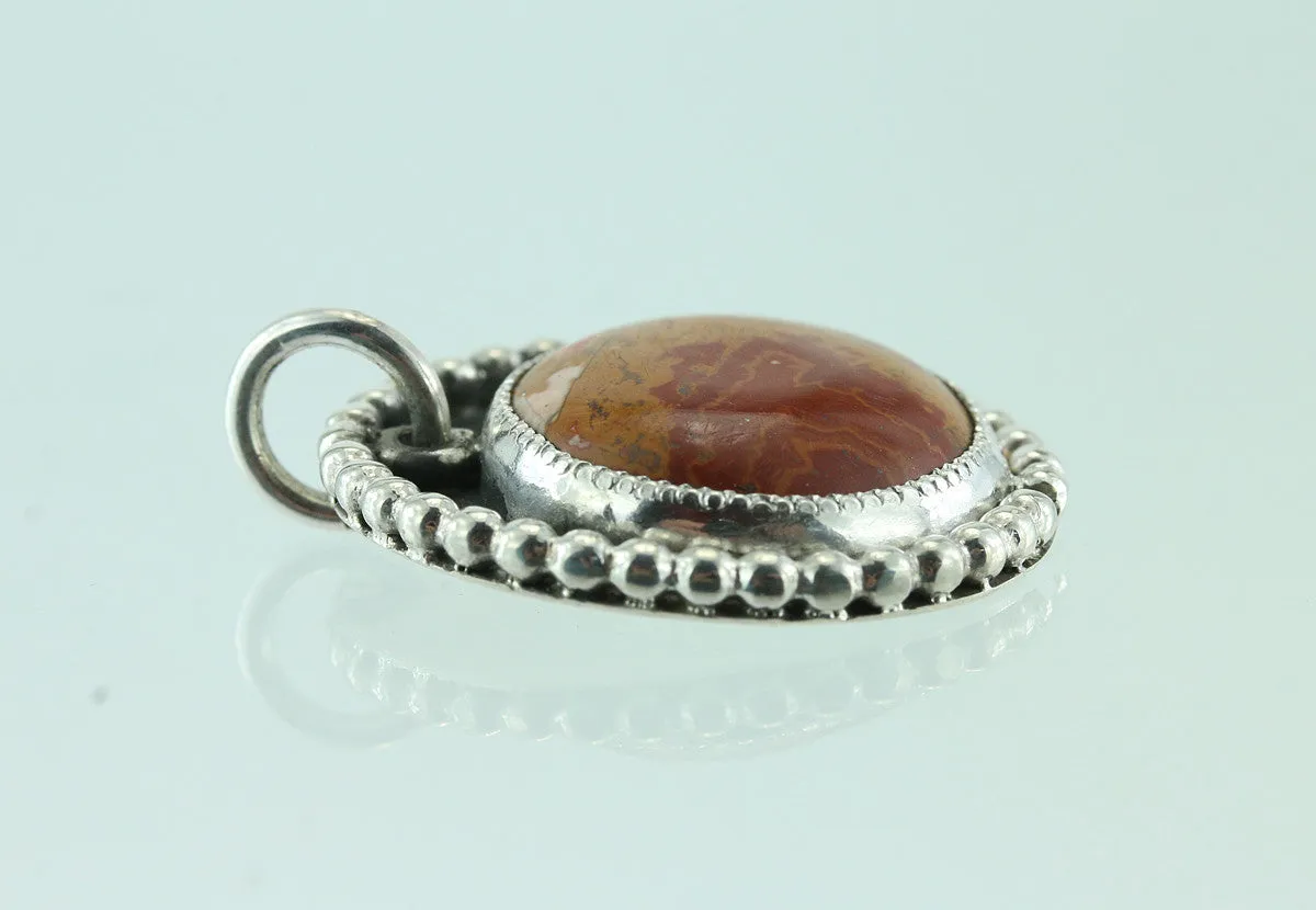 Deer Isle Jasper Sterling Silver Pendant