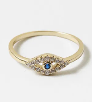 Delicate Evil Eye Ring