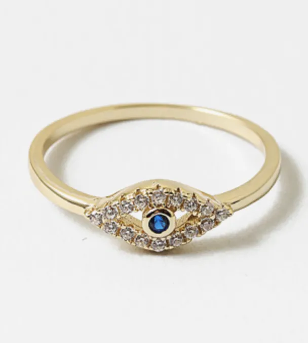 Delicate Evil Eye Ring