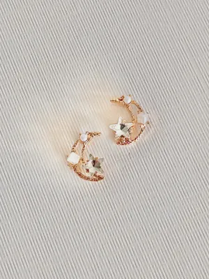 Delicate Moon & Stars Studs