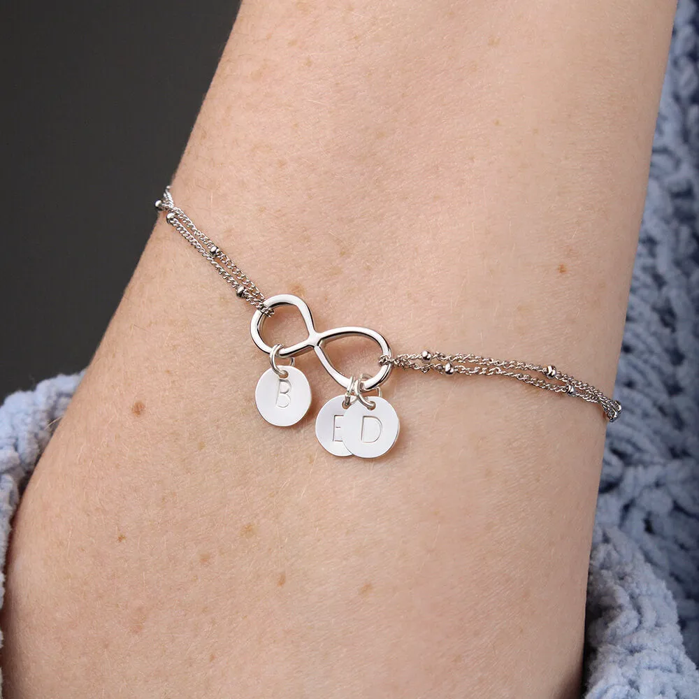 Dog Mama Infinity Bracelet 14k White Gold overlay or 18k Gold overlay Gift