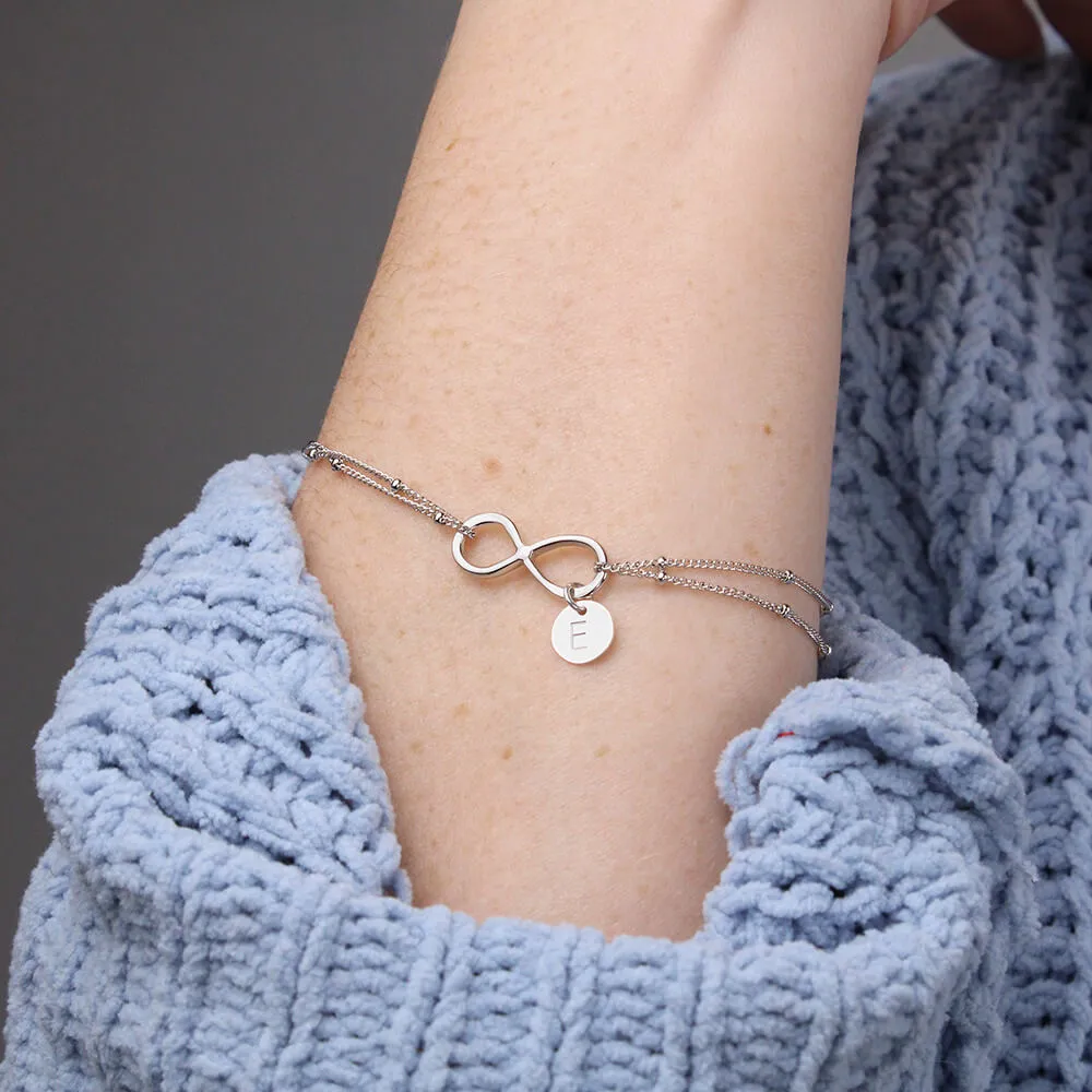 Dog Mama Infinity Bracelet 14k White Gold overlay or 18k Gold overlay Gift
