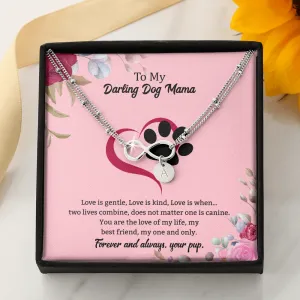 Dog Mama Infinity Bracelet 14k White Gold overlay or 18k Gold overlay Gift