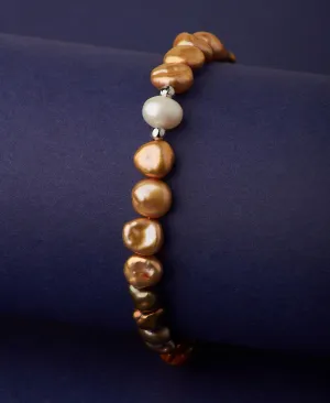 Elegant Golden Pearl Bracelet