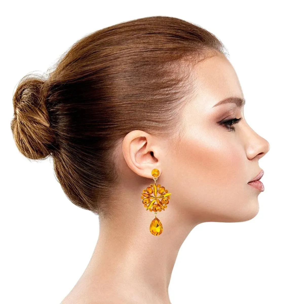 Eye-Catching Orange Sparkle Earrings - Make a Statement