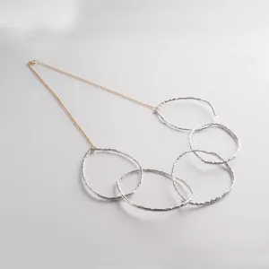 Five branch hoops - sparkling necklace - silver 925