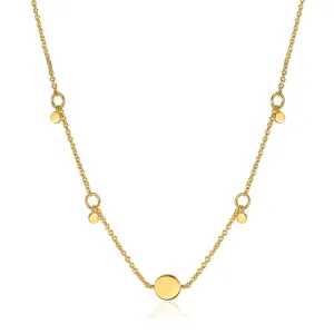 Gold Geometry Drop Discs Necklace