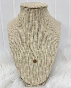 Hammered 3/8" Disc Necklace in Gold FINAL SALE