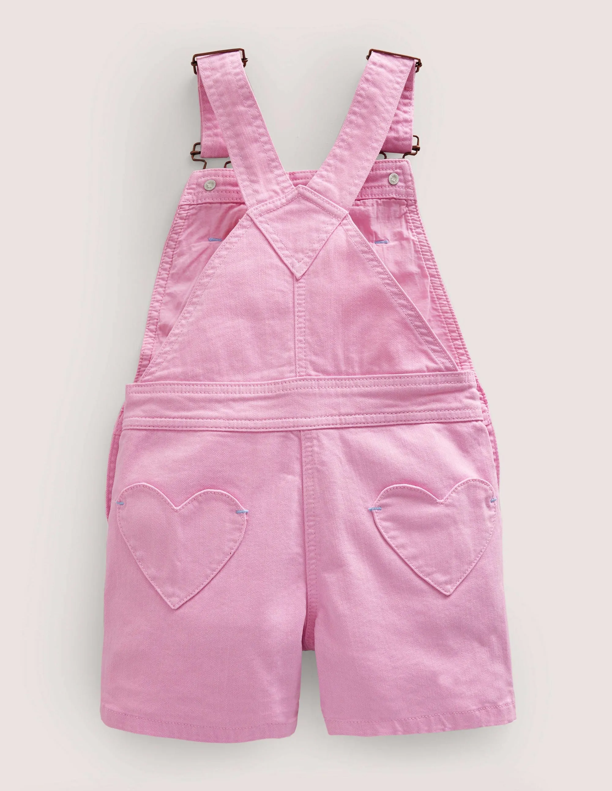 Heart Pocket Short Dungarees-Lilac Pink