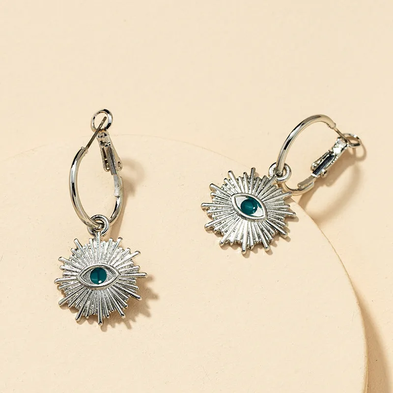 Metallic Eye and Cross Earrings Set - Vienna Verve Collection