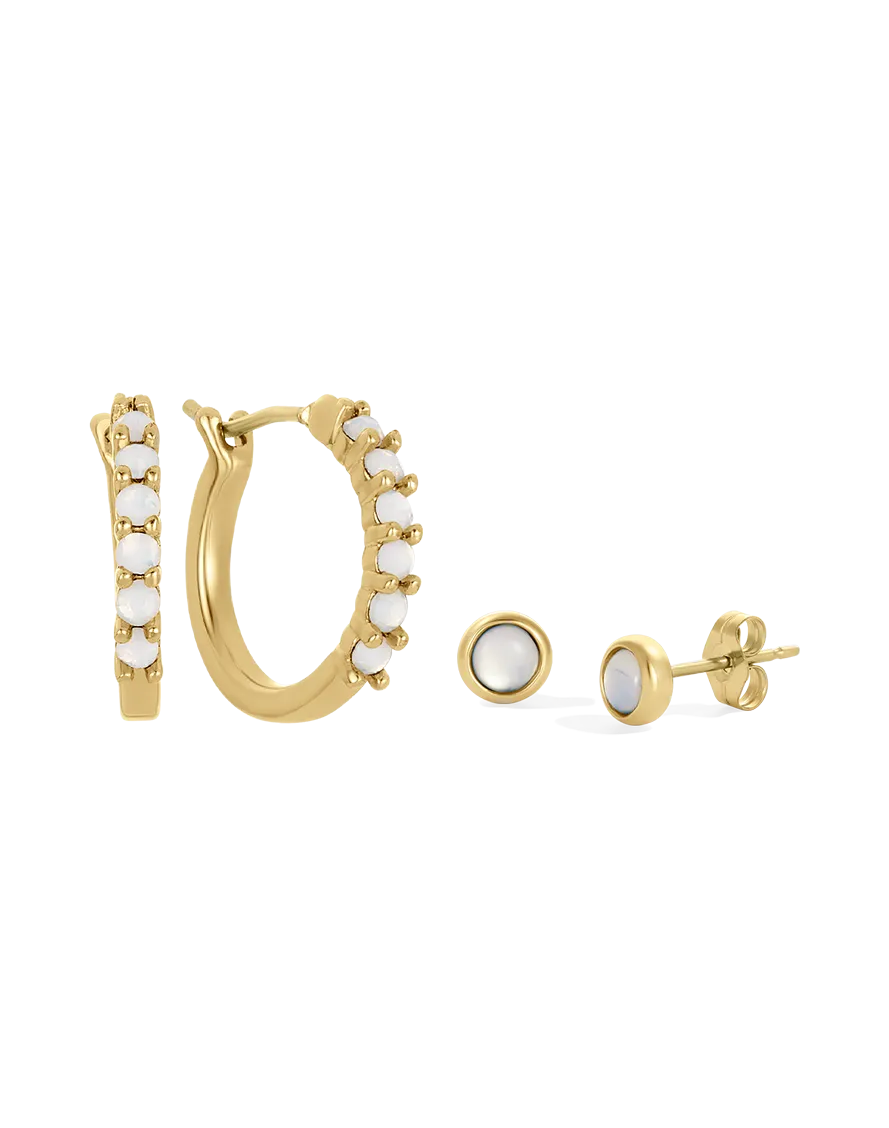 Opal Huggie Set