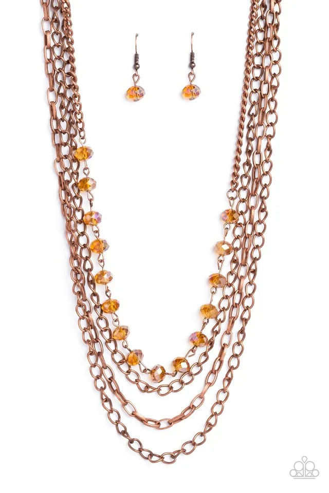 Paparazzi Necklace ~ Extravagant Elegance - Copper