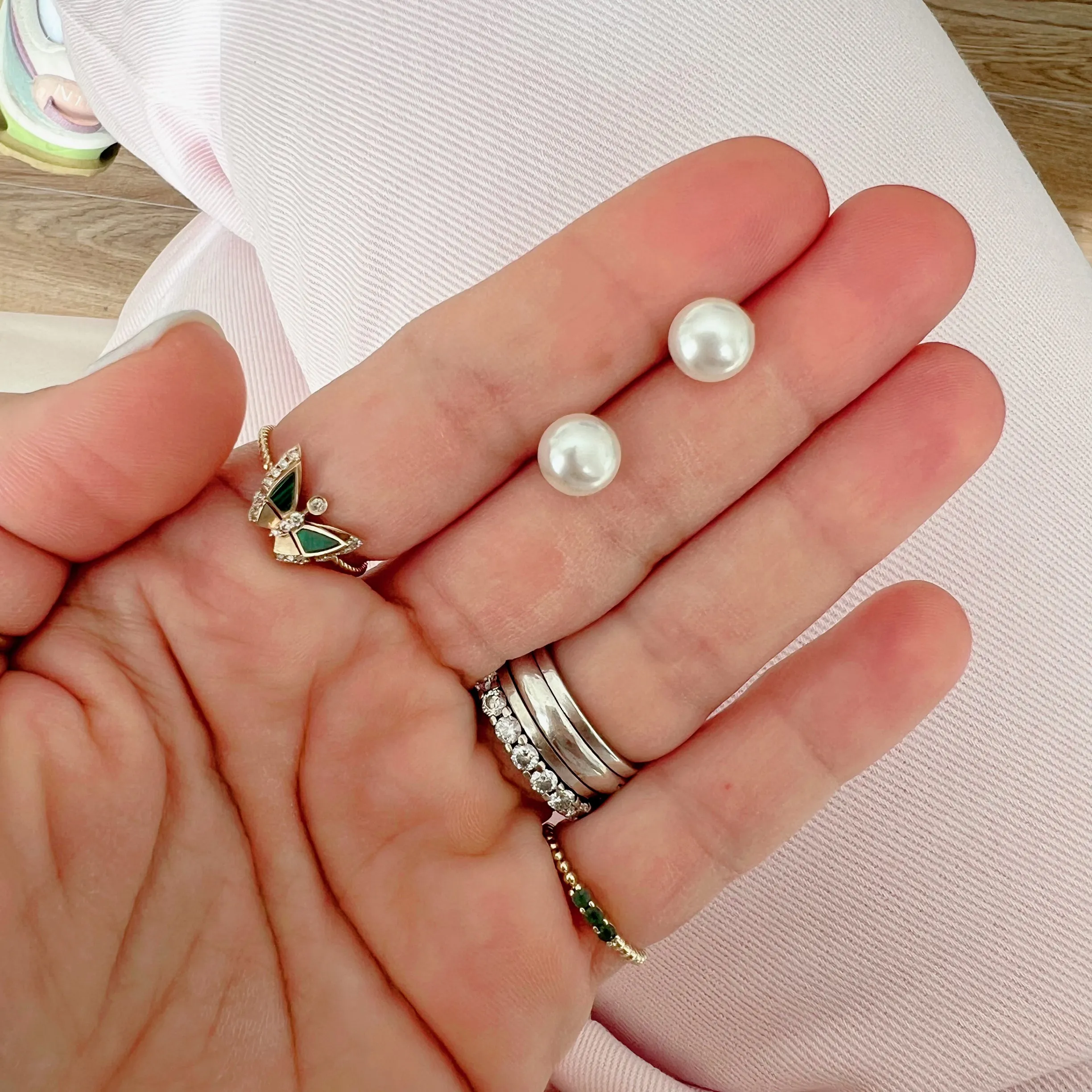 Pearl Studs with Optional Earcuff Chain