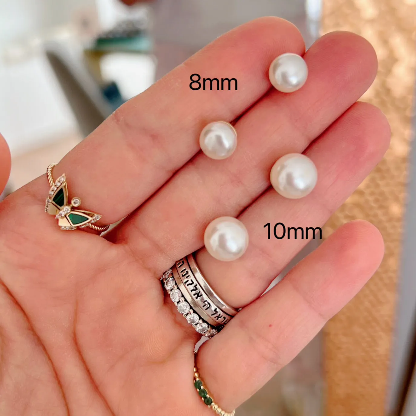 Pearl Studs with Optional Earcuff Chain