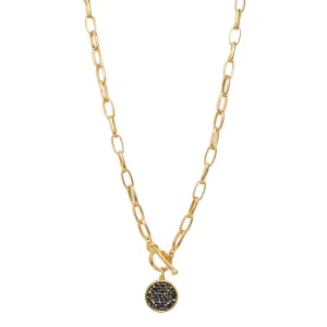 Polished long Chain with crystal cluster charm