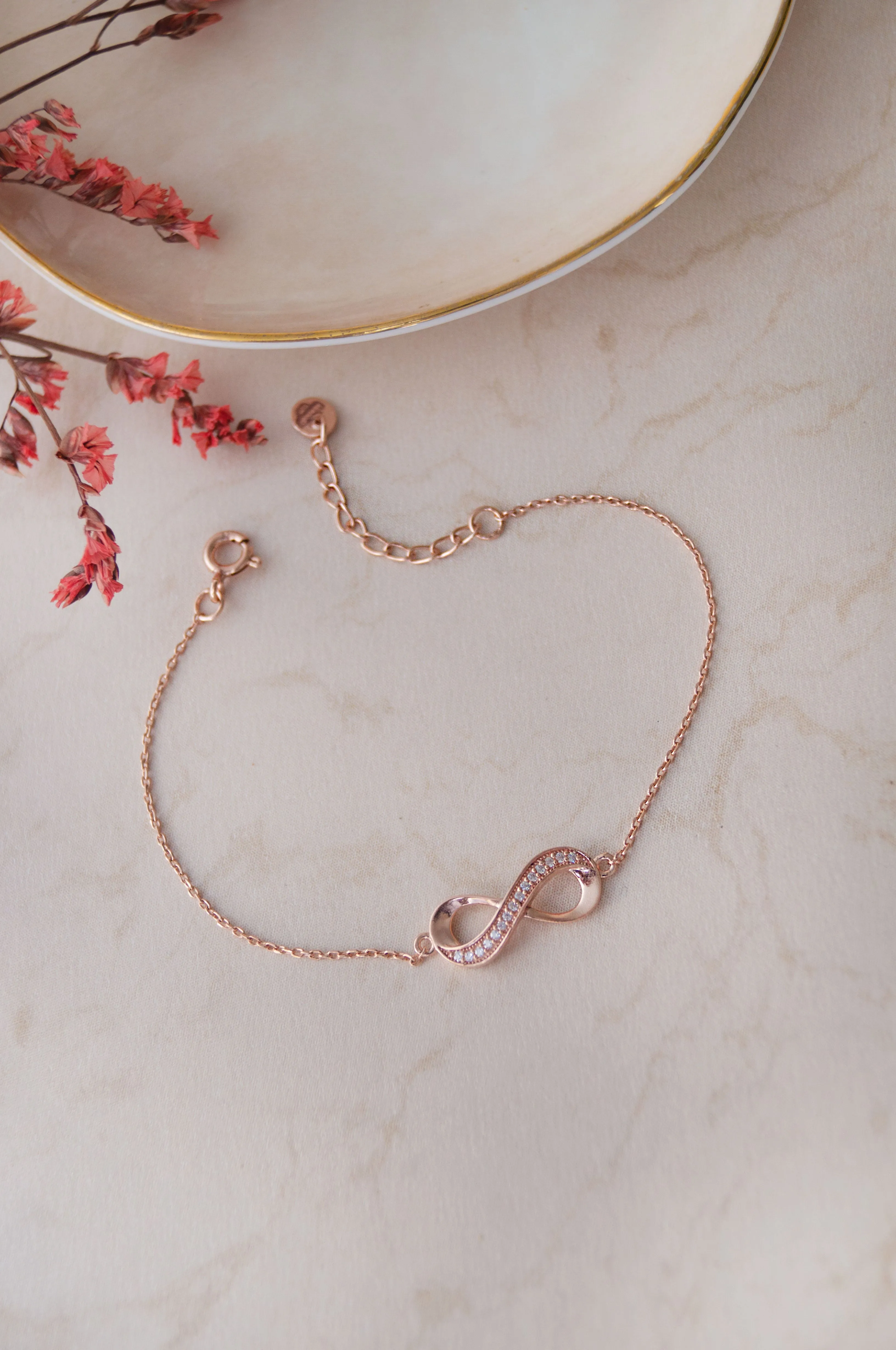 Pretty Infinity Sterling Silver Chain Bracelet Love Hamper 