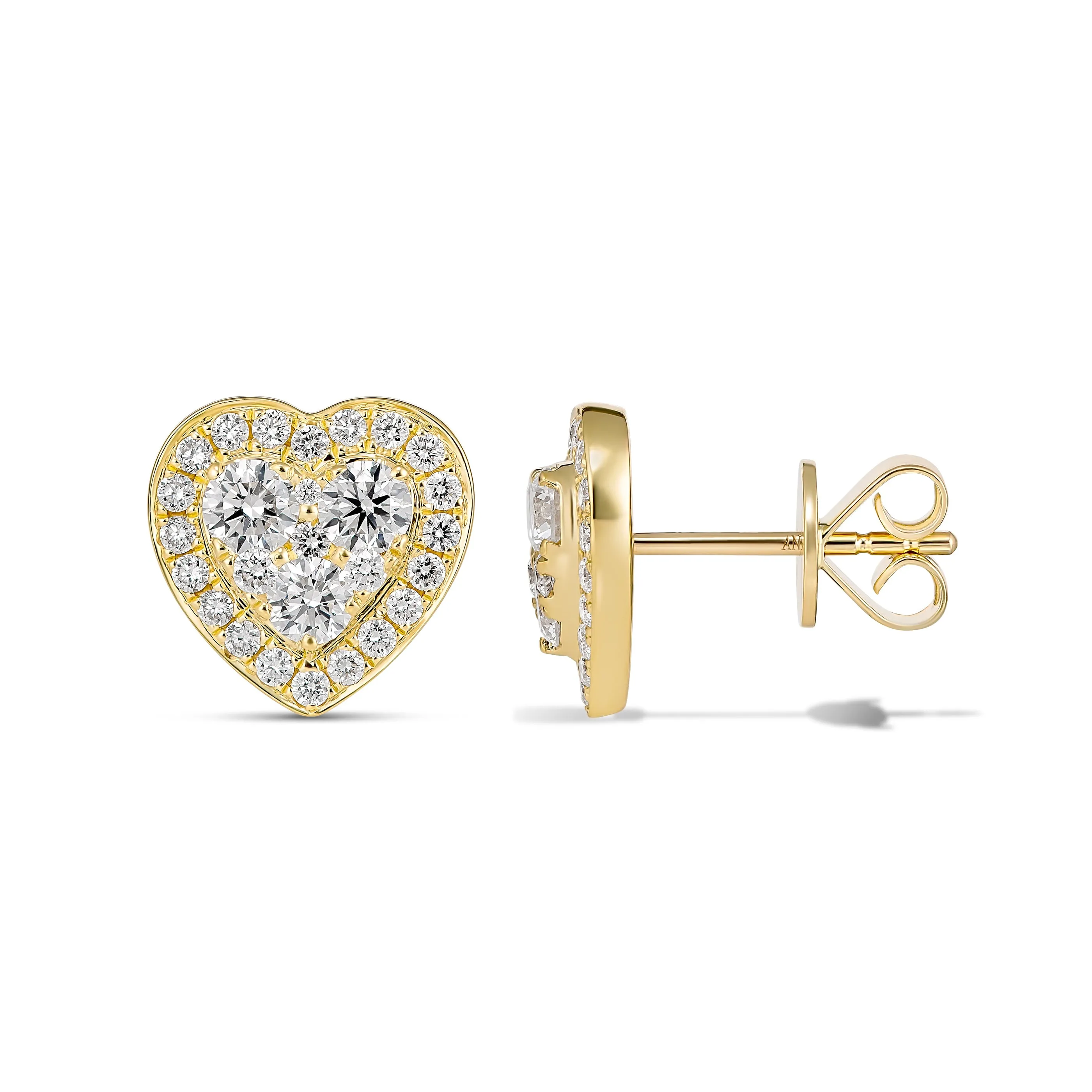 Promise Heart Diamond Studs | 18K White Gold