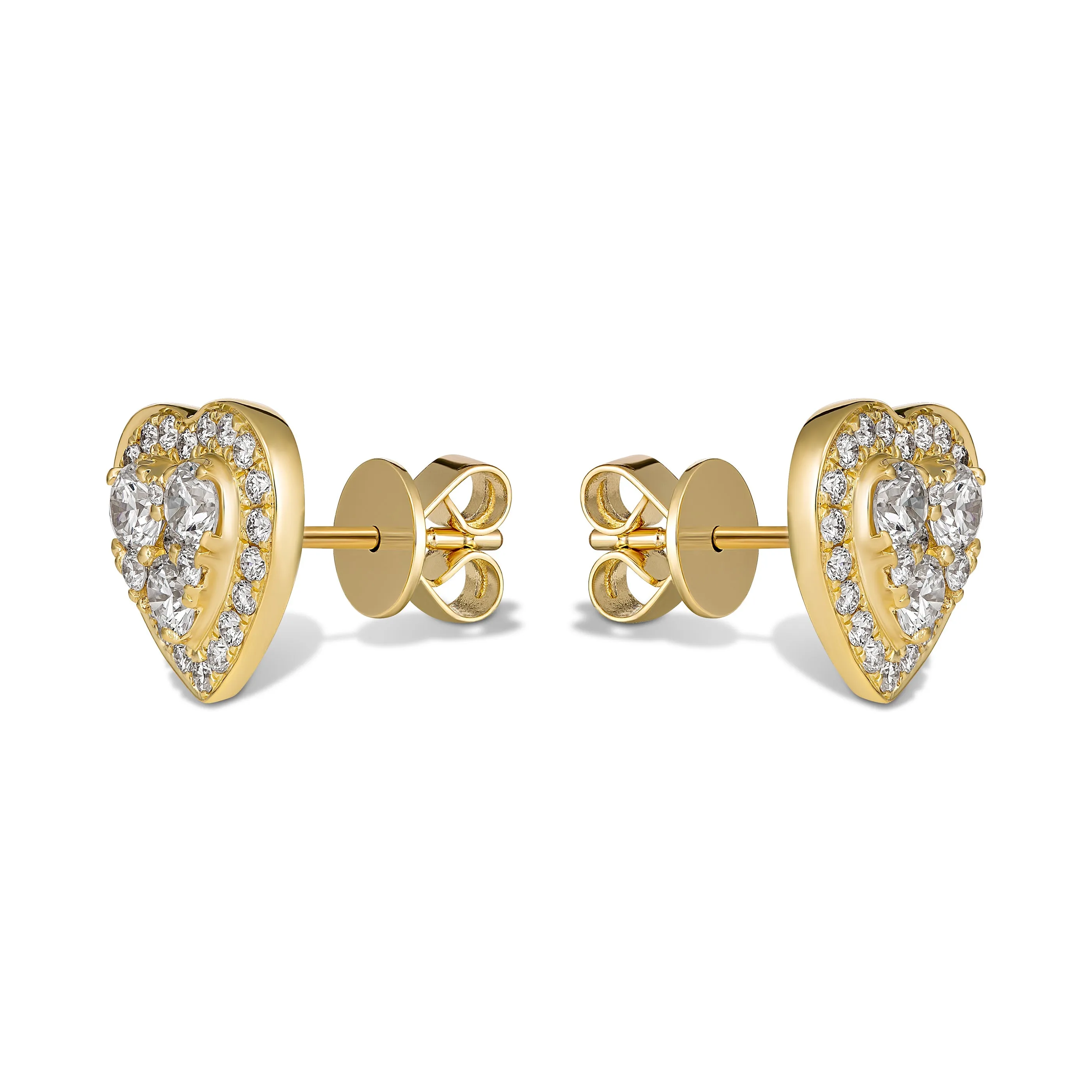Promise Heart Diamond Studs | 18K White Gold
