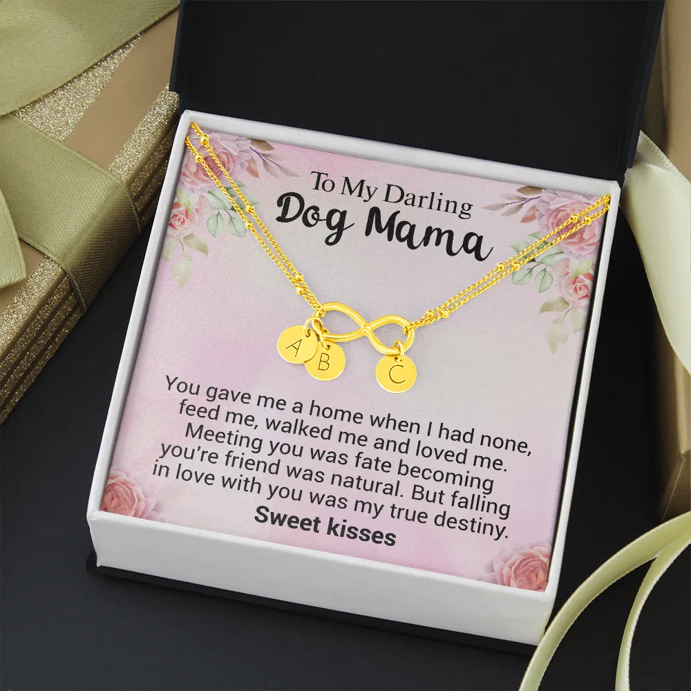 Rescue Dog Mama Infinity Bracelet with Personalized add-on Circle Charms