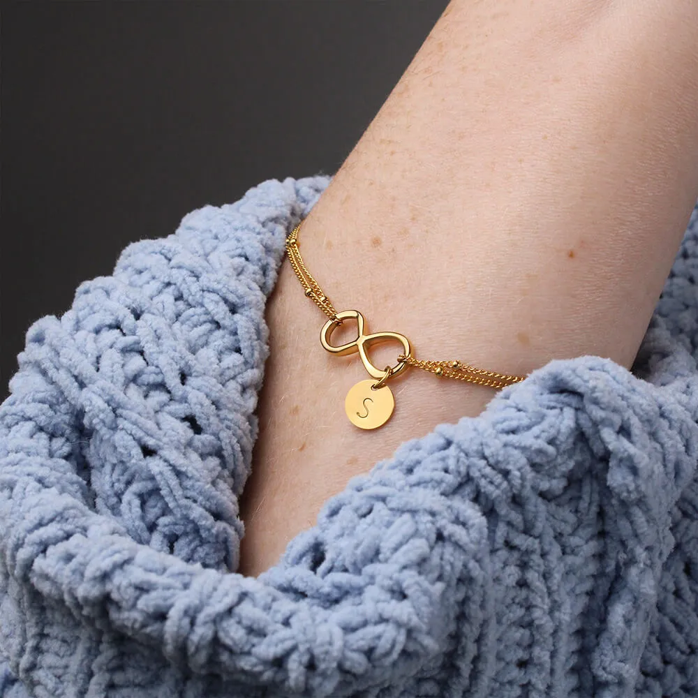 Rescue Dog Mama Infinity Bracelet with Personalized add-on Circle Charms