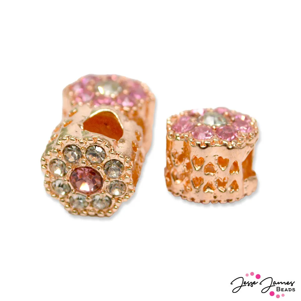Rhinestone Sparkle Flower Bead Trio