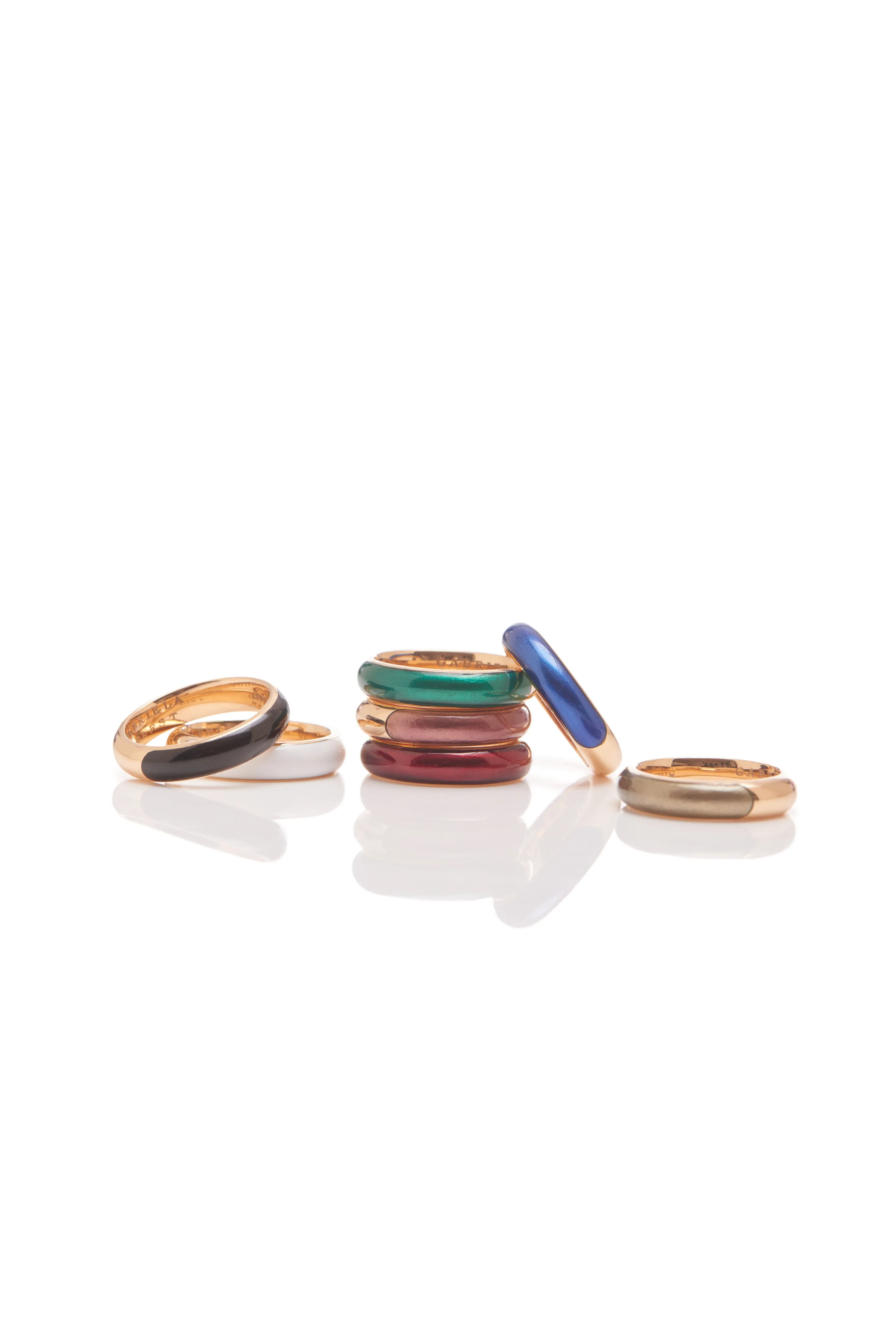 Ring in 18K Rose Gold & Vitreous Blue Enamel