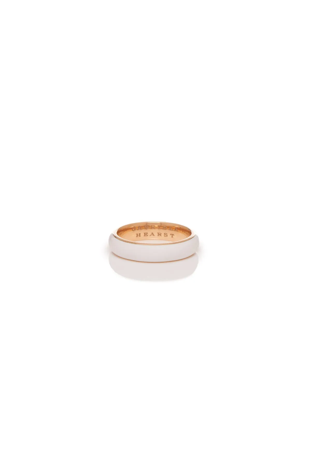 Ring in 18K Rose Gold & Vitreous Ivory Enamel