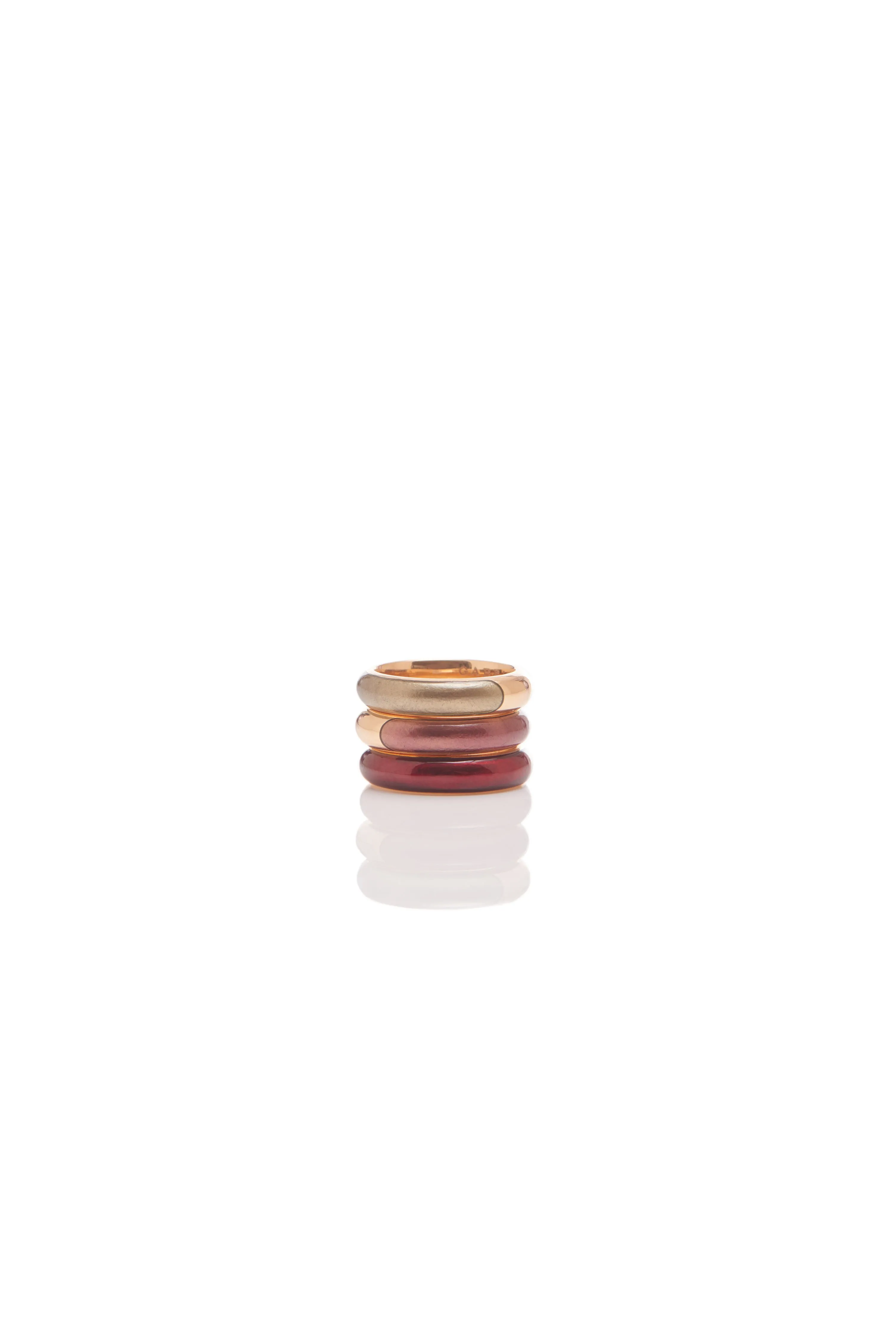 Ring in 18K Rose Gold & Vitreous Ivory Enamel