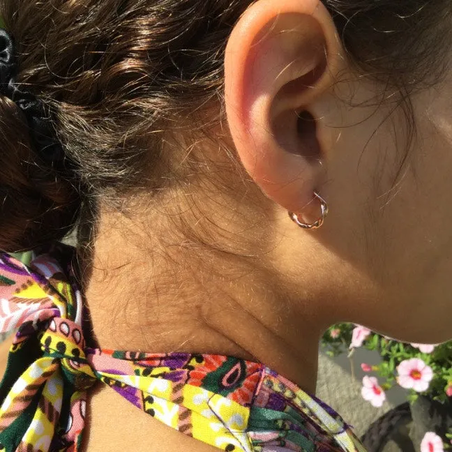 Rose Gold Mini Twist Hoops