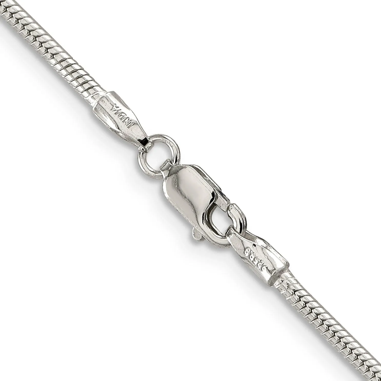 Silver Polish Solid 1.75-mm Round Snake Chain