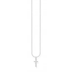 Silver Zirconia Cross Necklace 45cm KE2043-051-14-L45v