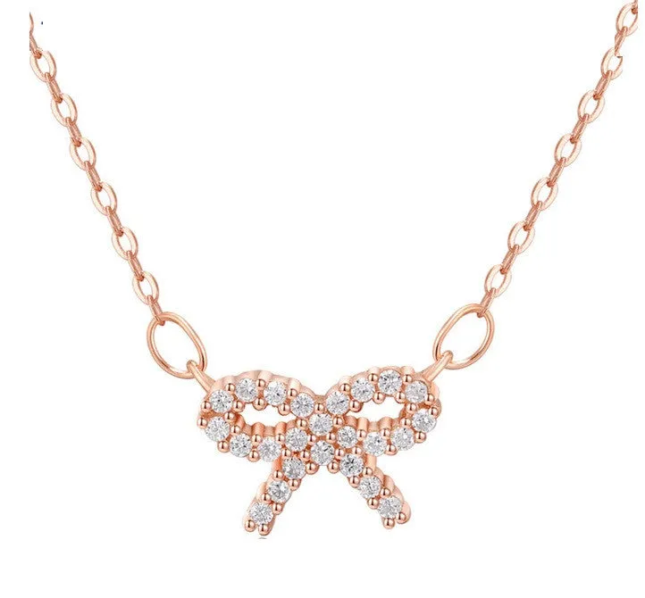 Sparkling Bow Necklace