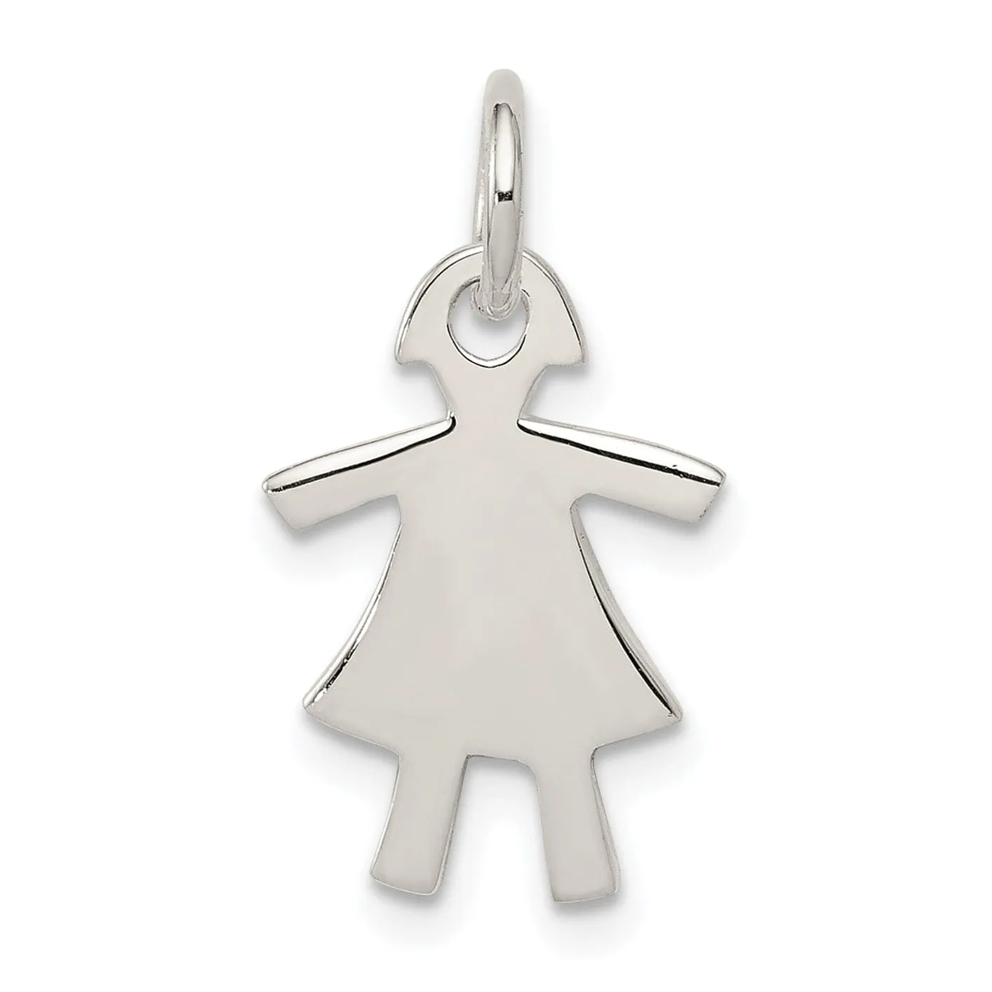 Sterling Silver Polish Finish Girl Charm