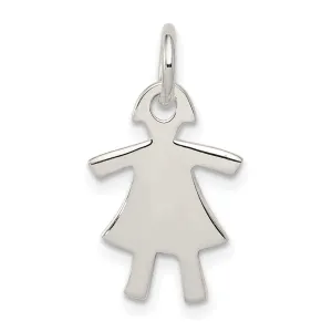 Sterling Silver Polish Finish Girl Charm