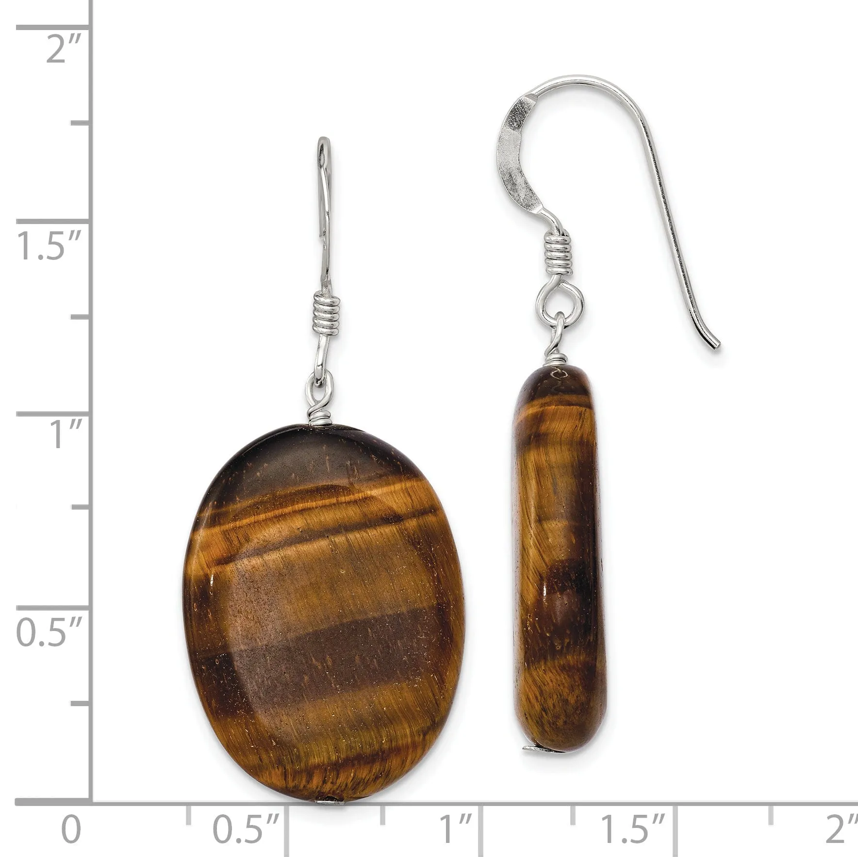 Sterling Silver Tiger's Eye Dangle Earrings