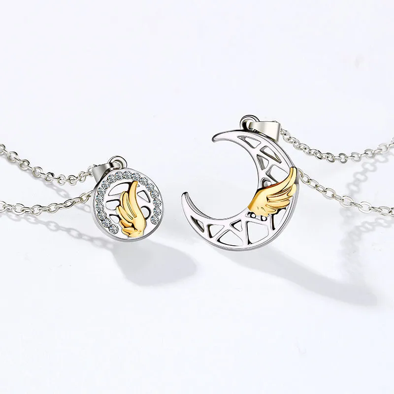 Sun and Moon Magnetic Necklaces Gift for Couples