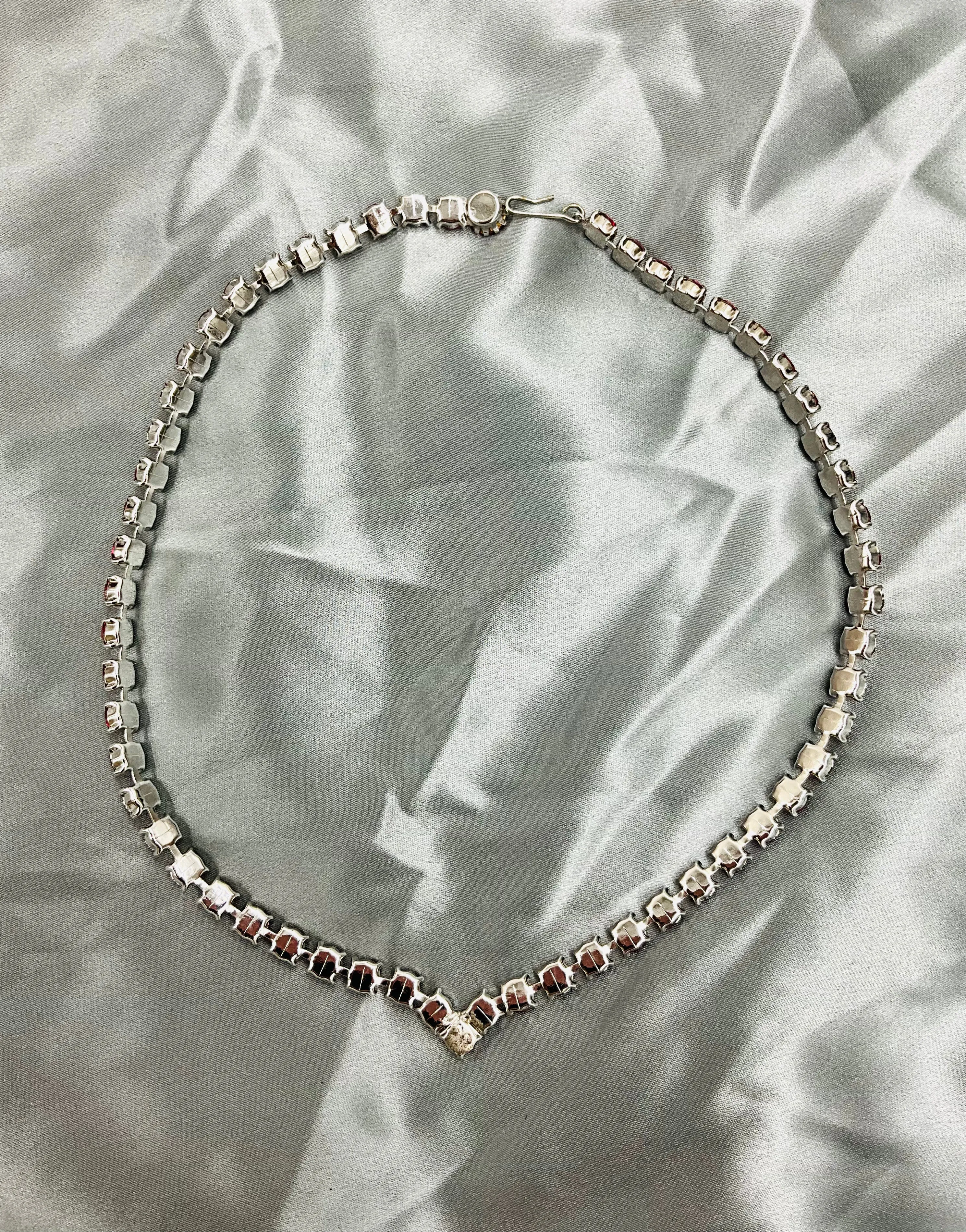 Vintage Pink Rhinestone Necklace