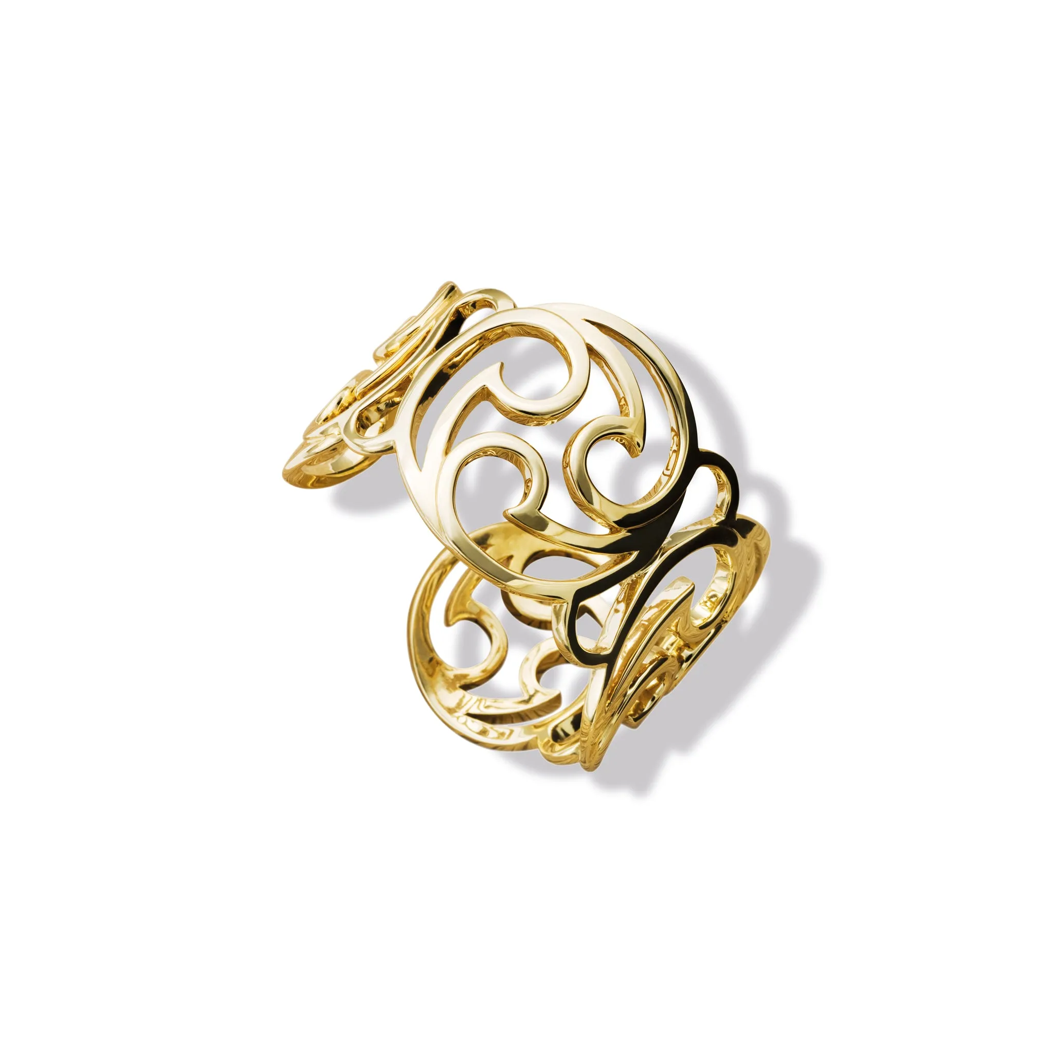 Whorl Cuff Bracelet Yellow Gold